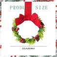 thumbnail image 2 of Christmas Mini Cabinet Wreath, 5 Pack 8.66 Inch Artificial Small Wreath with Red Bow, Berries & Pinecones, Farmhouse Hanging Decor for Kitchen Cabinet, Window, Door, Xmas Party, 2 of 5
