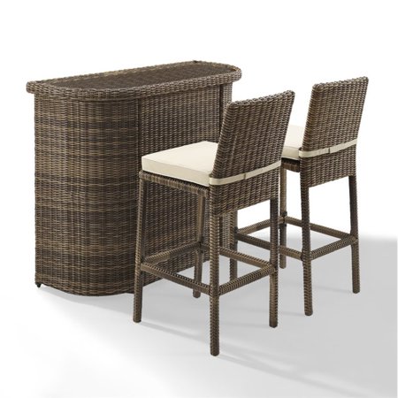 Crosley Bradenton 3 Piece Wicker Patio Bar Set Walmart Canada