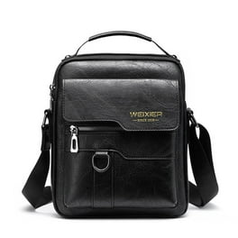 WEIXIER Men's Crossbody Bag Leather Small Business Shoulder