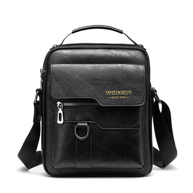 pstuiky Bolso bandolera para hombre|bolso de hombro vintage de piel|bolso vertical de mano|bolso de negocios informal de piel para hombre|bolso tipo cartera para hombre