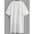 thumbnail image 3 of Lovelywholesale Plus Size Casual O Neck Letter Print White Mini T-shirt Dress, 3 of 4