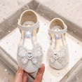 thumbnail image 2 of NOKIO Girls' Cute Sandals Cute Mary Jane Sandals Girls' Pink Mary Jane Sandals Summer Children Girls Sandals Flat Bottom Lightweight Breathable Sequin Ribbon Bow Hook Loop Dress Dance Shoes, 2 of 7
