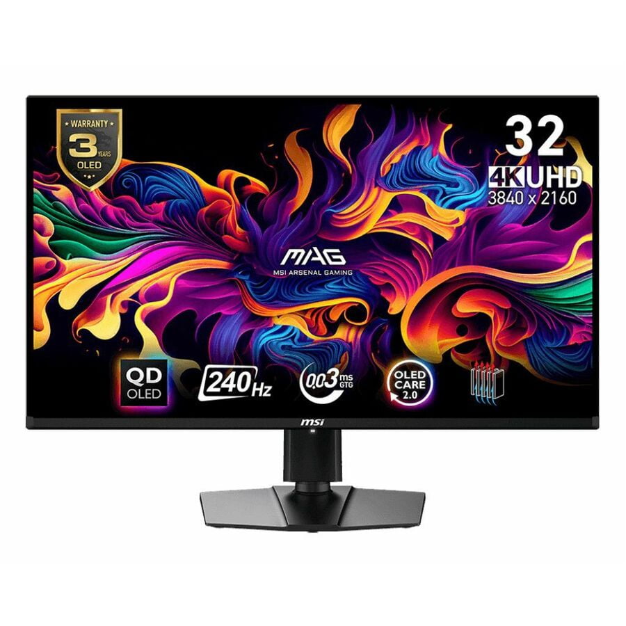 MSI MAG 321UPX QD-OLED 32" Class 4K UHD Gaming OLED Monitor - 16:9 - Black - 31.5" Viewable - OLED - Quantum Dot OLED Backlight - 3840 x 2160 - 1.07 Billion Colors - Adaptive Sync/FreeSync Premium ...