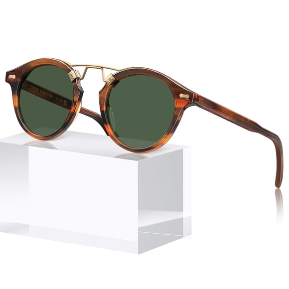 Gafas de Sol CARFIA para Rostro Mediano con Acetato a Rayas Polarizadas