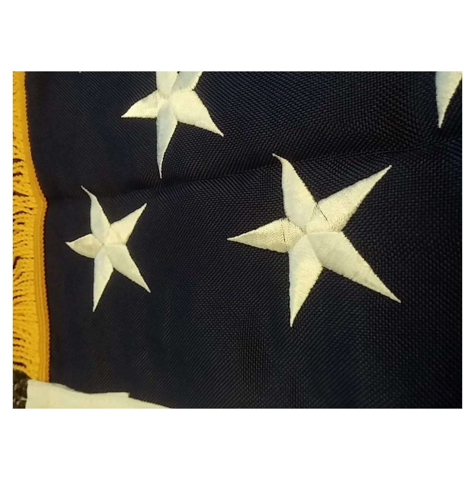 3x5 FT USA 2 PLY Embroidered American Flag with Fringe US Banner New