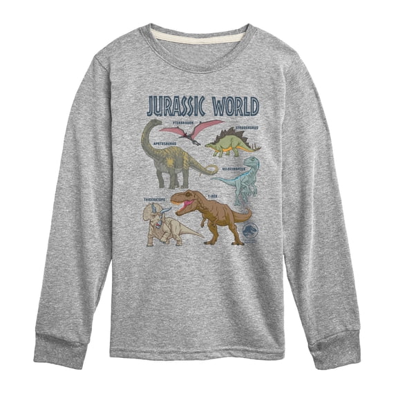 Jurassic World - Dinosaur Names Long Sleeve Graphic T-Shirt