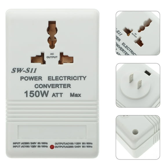 NICEXMAS 110W Voltage Converter 110-220V Power Adapter White ABS for Home Use, Travel, and Electronics