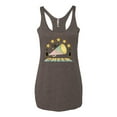 thumbnail image 2 of Wild Bobby All Star Cheerleading Megaphone Girl Sports Women Tri-Blend Racerback Tank Top, Brown, Small, 2 of 5