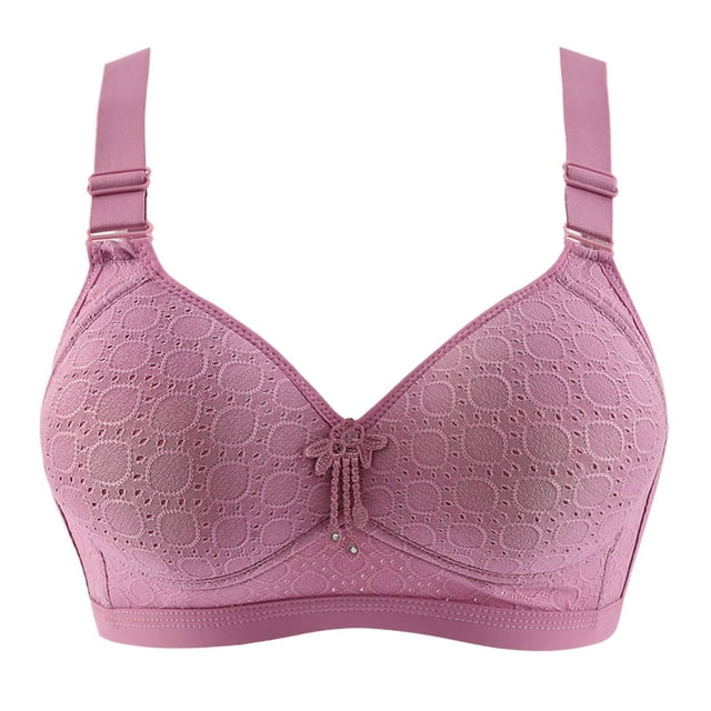 Gibobby Sujetador sin de realce para mujer, soporte cómodo, sin sujetadores con aros, ropa interior para el día a día Sujetador deportivo para mujeres(Morado,40)