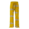 thumbnail image 4 of Linen Pants For Women, Vintage Art Printed Wide Leg Trousers, Casual Loose Daily Bottoms With Unique Pockets, 4 of 5