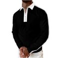 thumbnail image 1 of Camisas de hombre con cuello vuelto y cierre de cremallera, tops a juego de colores, informales, ajustados, básicos Pompotops oipoqjl27257, 1 of 3