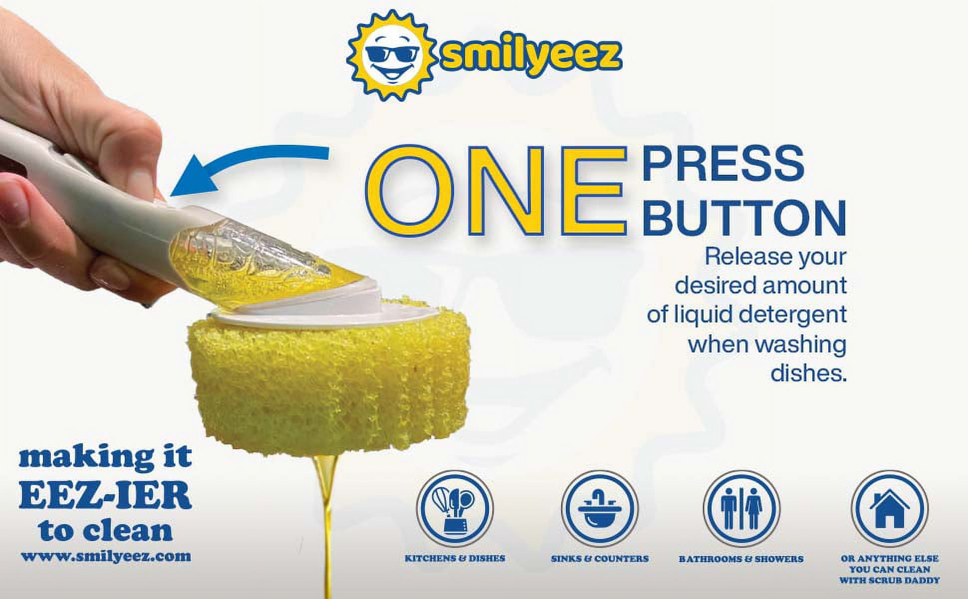 Smilyeez Replacement for Scotch Brite Brush, 4-Pack, Makes Your Dishwa