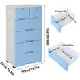 thumbnail image 3 of 6 Drawer Dresser Tall Plastic Drawer Dresser Vertical Dresser Storage Tower Storage Cabinet Closet Chest Drawers Organizer for Bedroom, Living Room, Entryway, Closets Easy Pull W/Wheels (Blue), 3 of 9