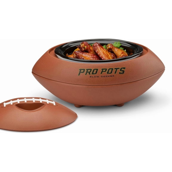 YANGLI 1.5-Quart Football Slow Cooker, Portable Food Warmer for Soups & Dips, Game Day & Tailgates