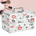 thumbnail image 4 of PU Leather And Aluminium Cosmetic Box, Handle Design Rustproof Cosmetic Storage Case, Professional Makeup Artist For Makeup Lovers, 4 of 8