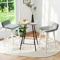 thumbnail image 4 of Gymax 2PCS 29'' Upholstered Barstools w/ Low Back Footrest & Wood Legs for Kitchen, 4 of 10
