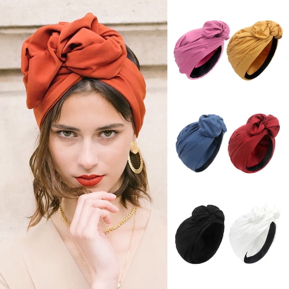 Yesbay Women Cross Headscarf Bow-knot Bandana Soft Breathable Turban Hat Headwrap for Short Hair Long Hair Ladies Fashion Accessories