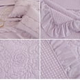 thumbnail image 7 of vctops Violet Ruffled Cotton Quilt Bedspread Set Queen Size, Shabby Chic Farmhouse Floral Embroidered Bedding Set, 3 Pieces Reversible Bedspread with Pillow Shams for All Season (Violet,Queen), 7 of 7