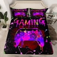thumbnail image 2 of Erosebridal Gaming Sheet Set King Size,Gamer Bed Sheets Teens Gamepad Controller Gamer Fitted Sheet Video Game Room Decor,Purple Pink Green Tie Dye Bed Set, 2 of 5