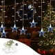 thumbnail image 1 of Xihbxyly Cortina de Luces Navideñas con Forma de Estrella, Diseño de Copo de Nieve, Control Remoto de 8 Modos, Alimentación Por Usb, Decoración Navideña, Ambiente Cálido, San Valentín, Fiesta de Navi, 1 of 7