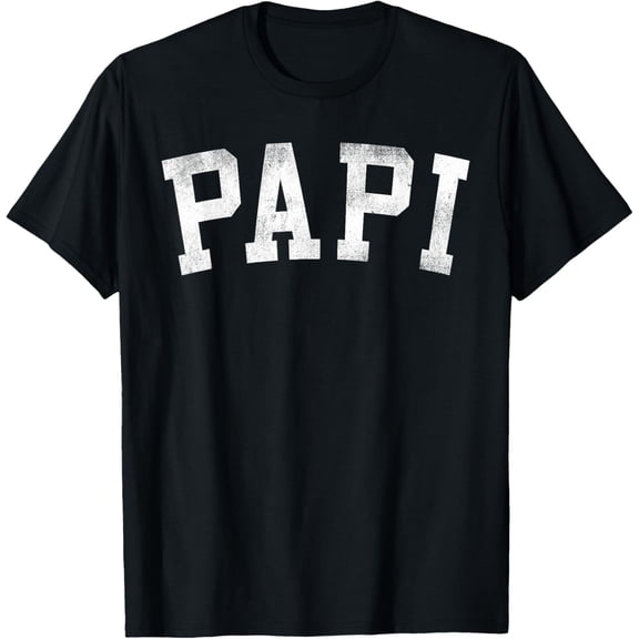 Papi - Classic Bold Font Father's Day Papi T-ShirtMen and women, White Black T-shirt, size: Extra large S-1635XL