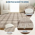 thumbnail image 4 of Hasoo Modern Plaid Non Slip Runner Washable 2' x 6' Throw Rug for Hallway Enterway Neutral Indoor Camel Carpet, 4 of 6