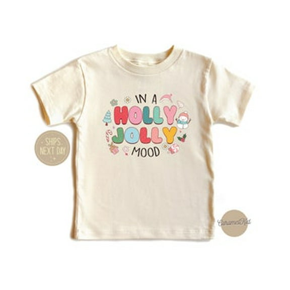 Bella Canvas In a Holly Jolly Mood Cozy Christmas Holly Jolly Christmas Lights Merry Christmas Gifts for Kids Toddler Shirt