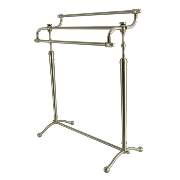 Kingston Brass SCC2398 Warwick 28-Inch Freestanding Pedestal 3-Tier Towel Rack in Brushed Nickel