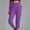 Purple, variant on TAGOLD Womens Summer Pants, Summer Cotton and Linen Pants for Womens, Women Casual Solid Color Pockets Elastic Waist Comfortable Straight Calf-Length Pants