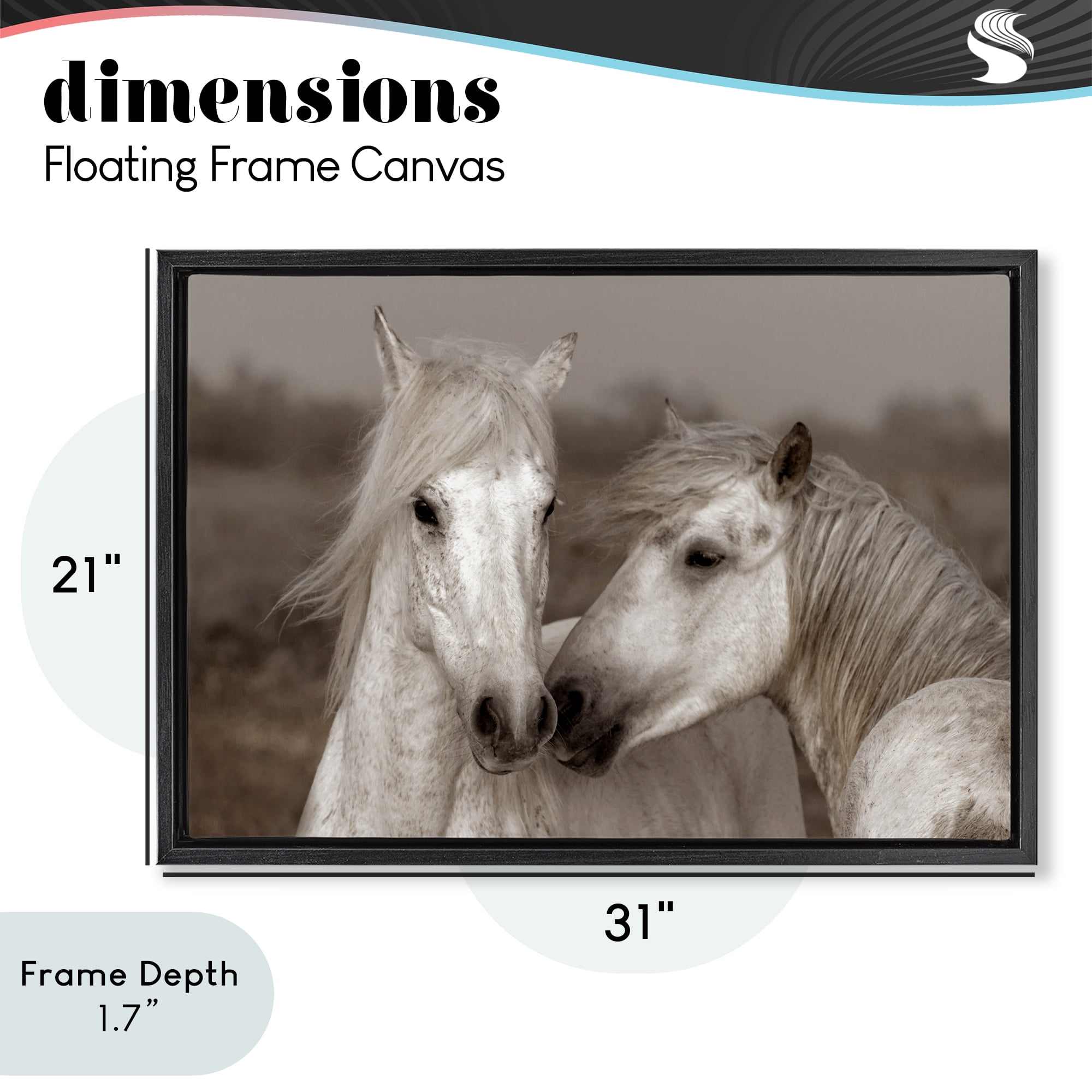 Stupell Industries Gentle Companionship Horses Black Framed Floater Canvas Wall Art, design by Danita Delimont