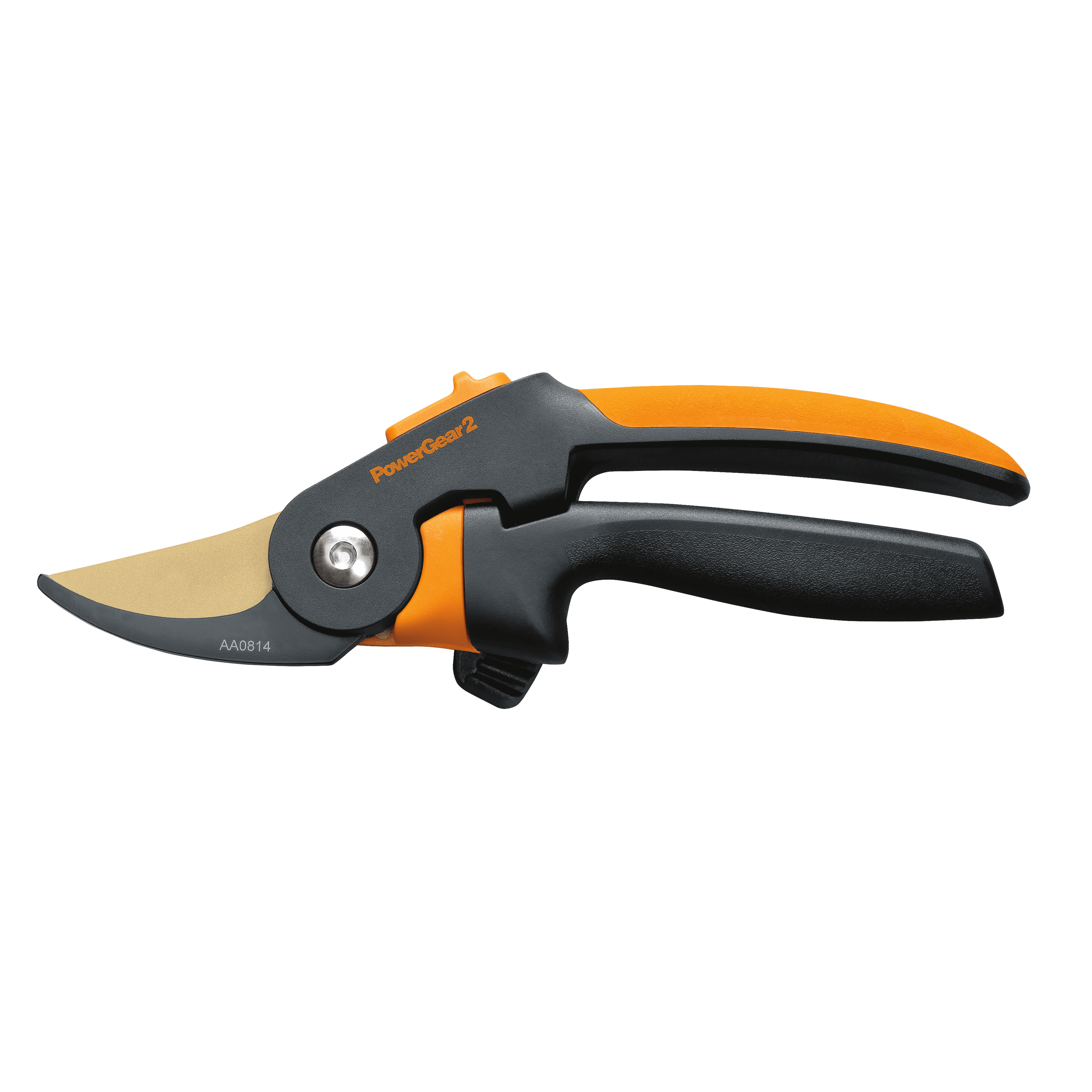 Fiskars 11.5" PowerGear2 Titanium Softgrip Bypass Pruner, 3/4" Cut Capacity Black and Orange
