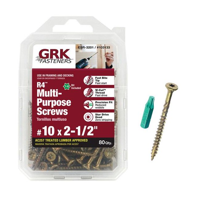 ITW 5011706 R4 No. 10 x 2.5 in. Star Countersink Head Coated Steel Multi-Purpose Screws