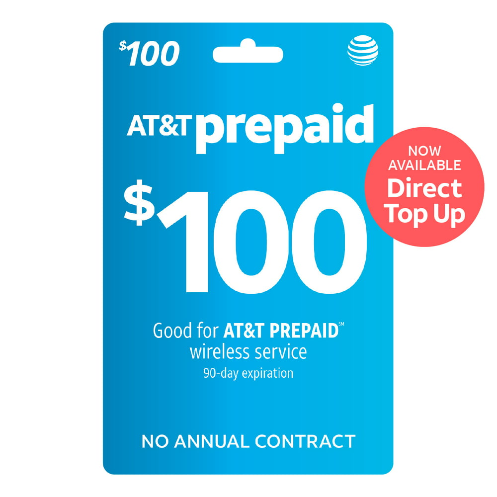 AT&T PREPAID $100 Direct Top Up - Walmart.com - Walmart.com