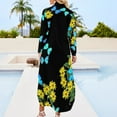 thumbnail image 4 of Morpho Robe en Chiffon à Fleurs Papillon Sexy Col en V Papillons Bleus Robes de Festival Vintage Femme Tenue de Rue Robe Décontractée Cadeau, 4 of 4