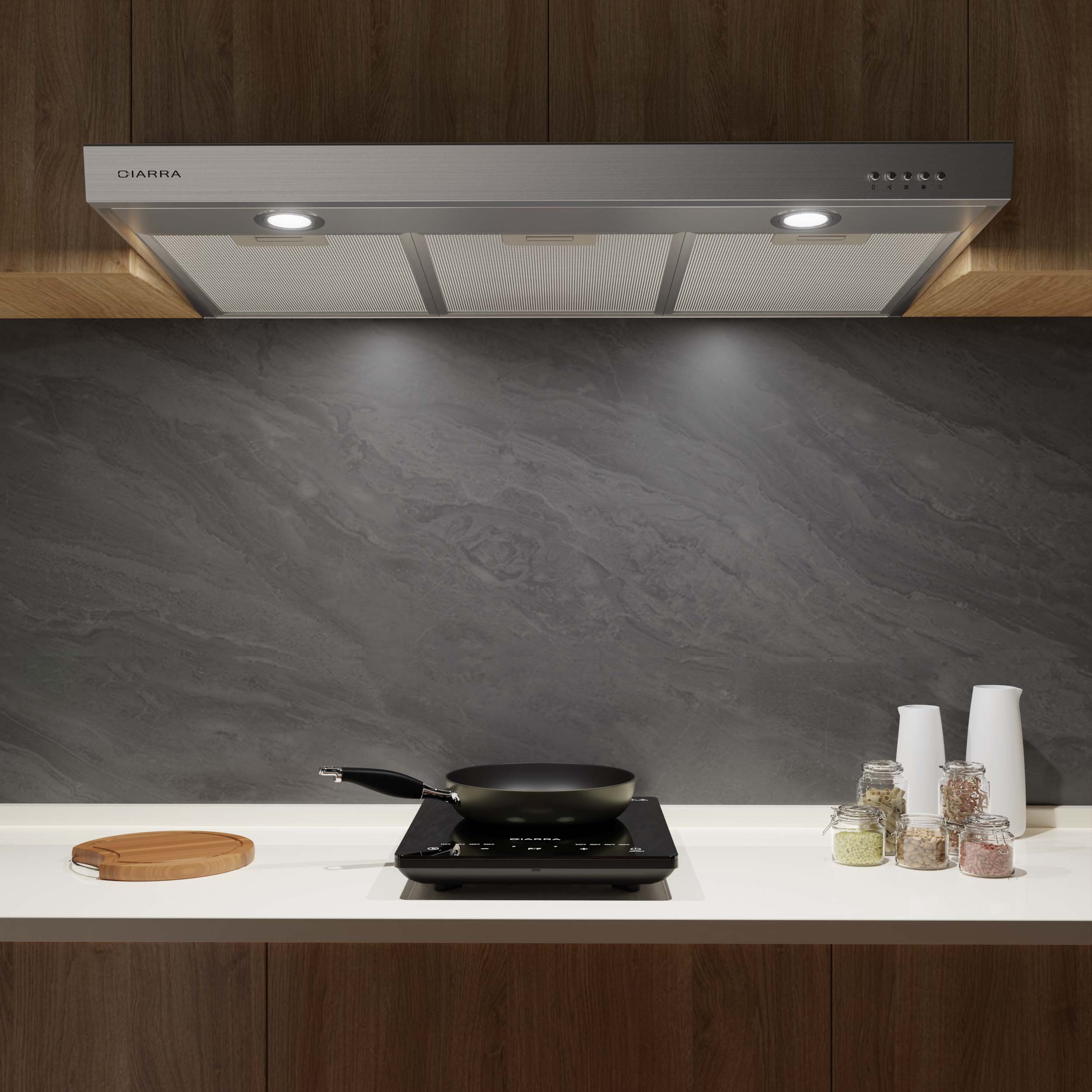 CIARRA Range Hood 30 inch Under Cabinet Ductless Ducted Convertible Slim Stove Vent Hood CAS90575
