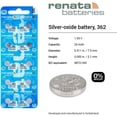 thumbnail image 2 of 362 SR721SW Batteries - 1.55V Silver Oxide 362 Watch Battery (2 Count), 2 of 7