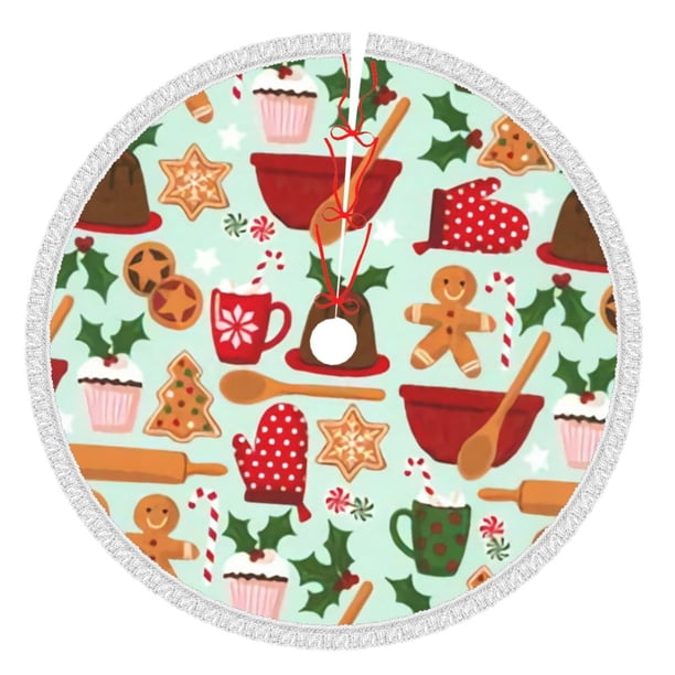 Faldas para árbol de Navidad de 30 pulgadas con texto "Merry Christmas", tapete para árbol de Navidad para vacaciones de invierno, falda para árbol de Navidad para decoraciones navideñas rústicas