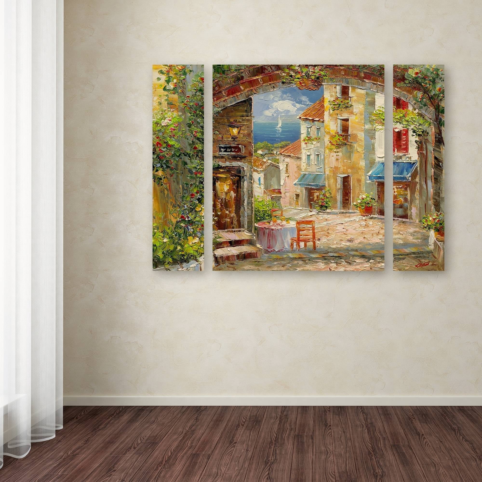 Trademark Fine Art "Capri Isle" Canvas Art by Rio Three Panel Set