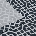 thumbnail image 4 of Semi-Sheer Embroidered Quatrefoil Curtain Panels, Navy Blue, 4 of 4