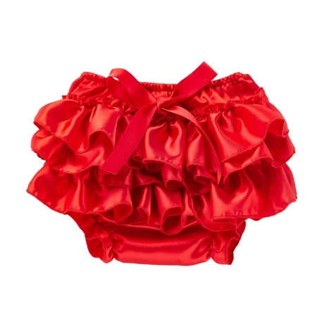 NaWent 0-2T Bloomers Newborn Toddler Kids Cotton Ruffle Shorts Diaper Cover Red 6-12 Months