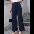 thumbnail image 4 of Pantalones de Trabajo Elásticos de Pierna para Mujer, Pantalones de Vestir, Pantalones Casuales de Negocios de Cintura Alta, Pantalones de Vestir Azul Oscuro L, 4 of 9
