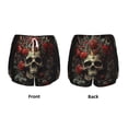 thumbnail image 3 of KLL Classical Rose Crown Skull Pattern Shorts Women,Athletic Shorts High Waisted Running Shorts Pocket Sporty Short Gym Elastic Workout Shorts-Large, 3 of 7