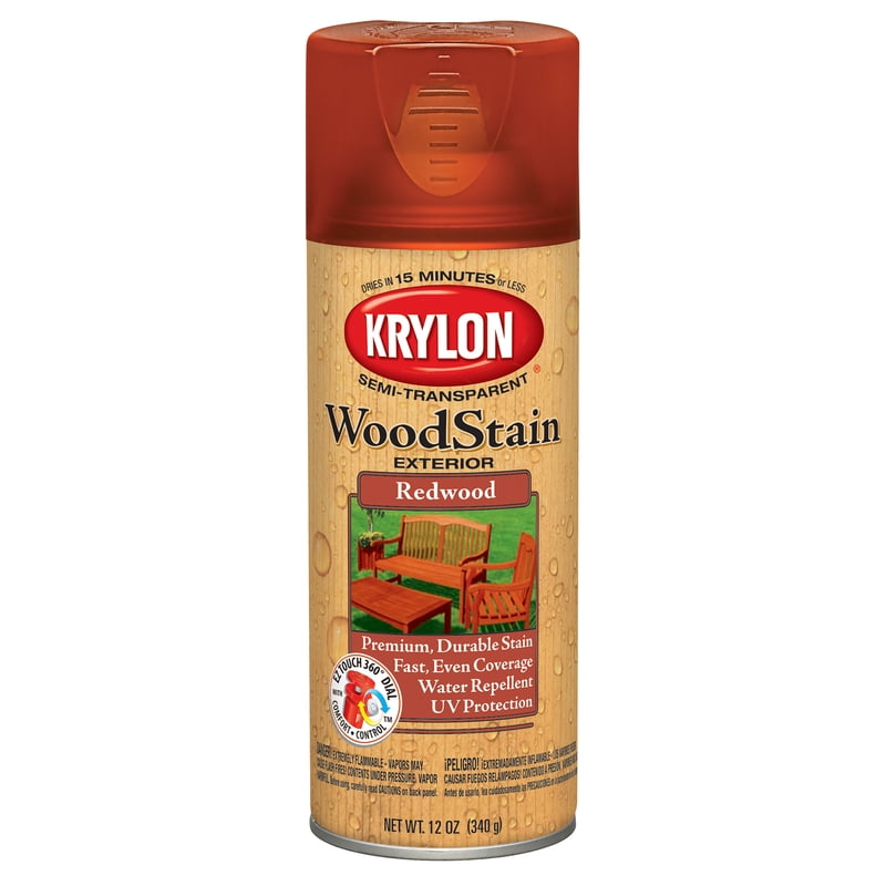 Krylon Semi-Transparent Smooth Redwood Oil-Based Oil Wood Stain 12 oz