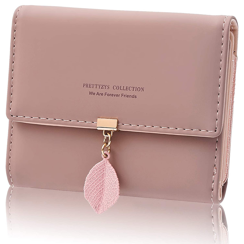 OUSITAID Wallets for Women Leaf Card Holder Trifold Small Wallets Silm