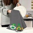 thumbnail image 3 of Irish Gnomes Shamrocks Kitchen Dish Towels Set of 4 Absorbent Hand Towels, Lint-Free 18"x28" Spring St. Patrick¡¯s Day Dishcloths Fast Drying for Cooking Baking Home Clean, 3 of 7