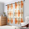 thumbnail image 2 of Yayeee Window Curtains Light Filtering 63"x42" Grommet Panel Pair Home Living Room Decor, Beige Geometric Pattern, 2 of 7