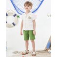 thumbnail image 3 of CARETOO Toddler Boy Summer Outfits Short Sleeve Button Down Shirt Tops & Khaki Casual Shorts Sets Baby 12Months-5T Clothes, 3 of 9