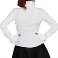 thumbnail image 3 of Victorian Womens Long Sleeves Tops High Neck Frilly Ruffle Shirt Blouse, 3 of 6