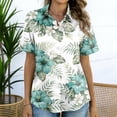 thumbnail image 5 of Minjewel Women's Short Sleeve Satin Blouse Silk Tops Button Down Shirts Business Casual Work Office Wear Dressy Chic Tops,Light Green,S, 5 of 8