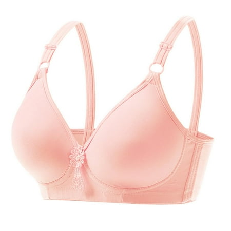 Clearance! Weikingp Bras for Women Women S Plus Size No Bra Comfortable Breathable Thin Underwear Bralettes for Women Bras for Women No Underwire Pink 38.00
